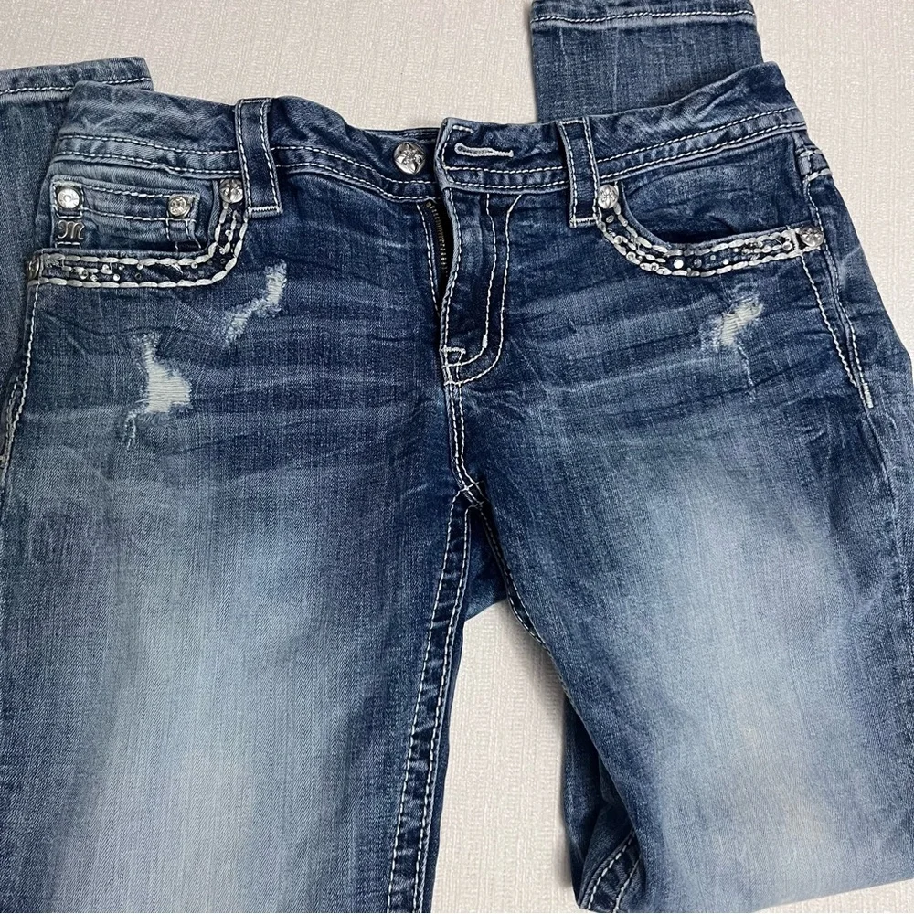 Miss me Women’s Mid-Rise Distressed Blue Jeans 32 - Picture 7 of 16